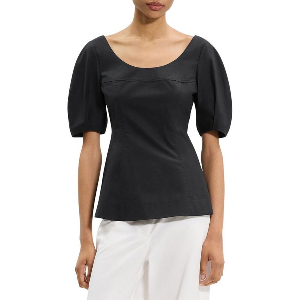 Theory Womens Puff Sleeve Blouse